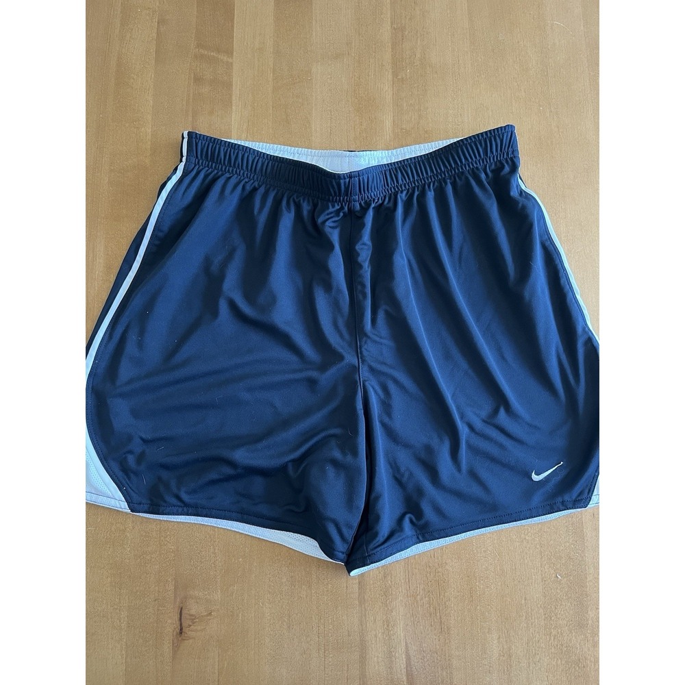 Nike Women's Navy White Reversible Drawstring Shorts Sz Medium Athletic Gym Run